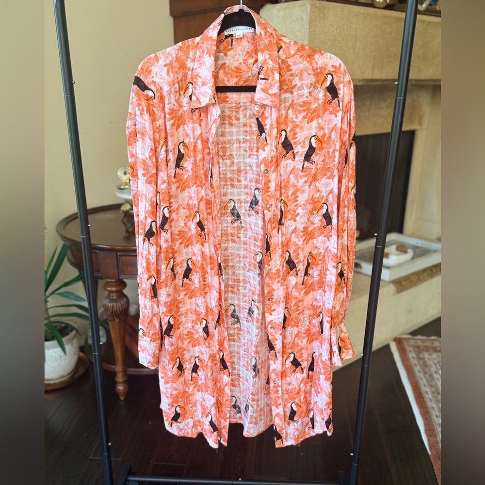 Jane and Delancey Orange Floral Blouse